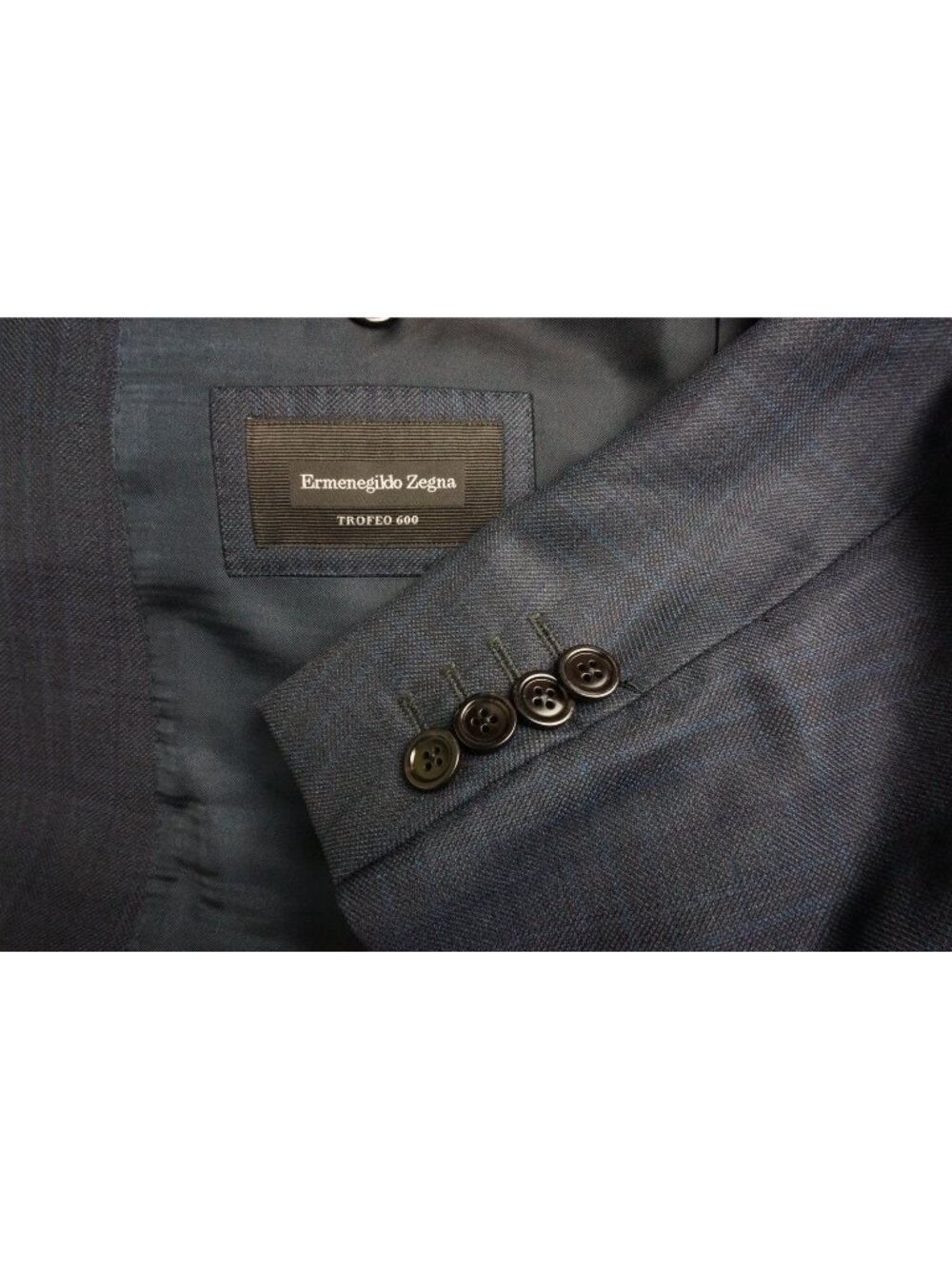 Ermenegildo Zegna Milano Trofeo 600 Silk Blend Blue Plaid 2 Pc Suit Sz 42S
